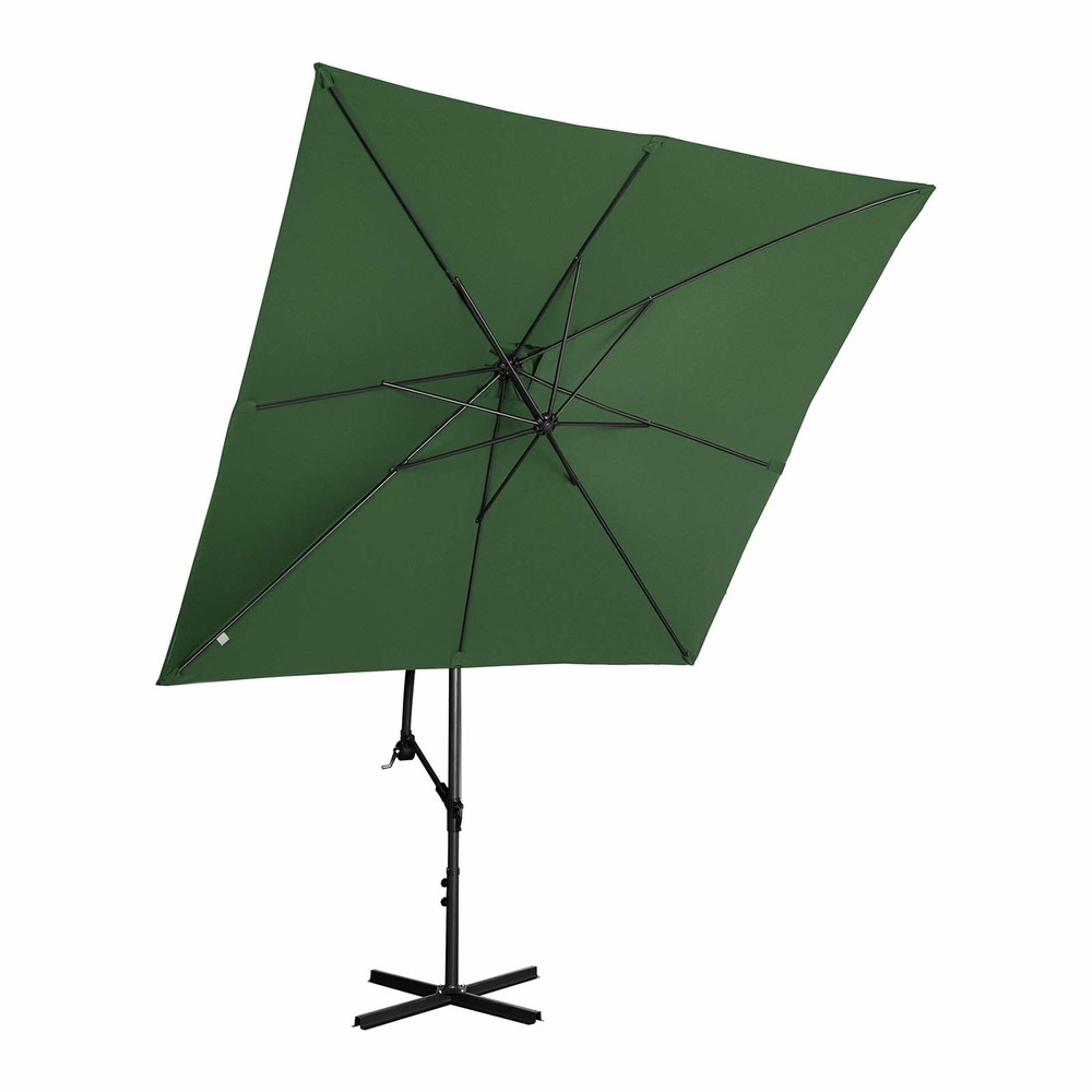 Parasol déporté - vert - rectangulaire - 250 x 250 cm - inclinable