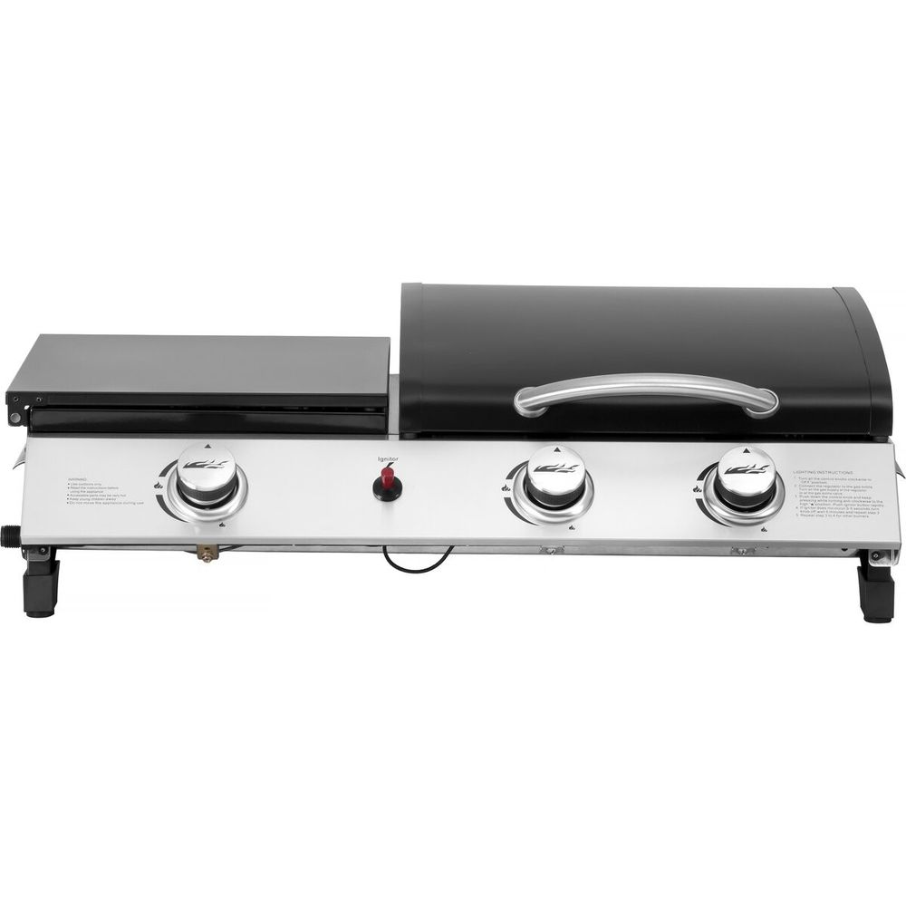 Plancha gaz avec couvercle 