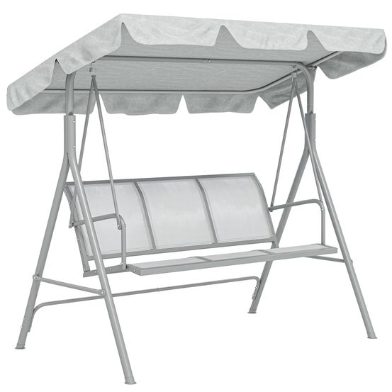 Balançoire 3 places auvent ajustable pieds antidérapants charge 240kg 171×108×154cm gris