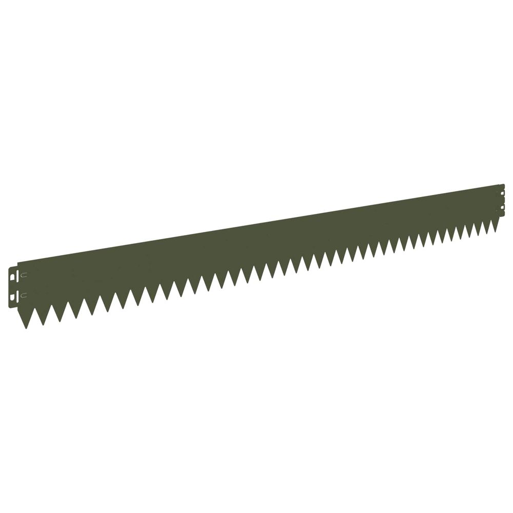 Bordure de pelouse 30 pc 103 x 10 cm acier vert olive