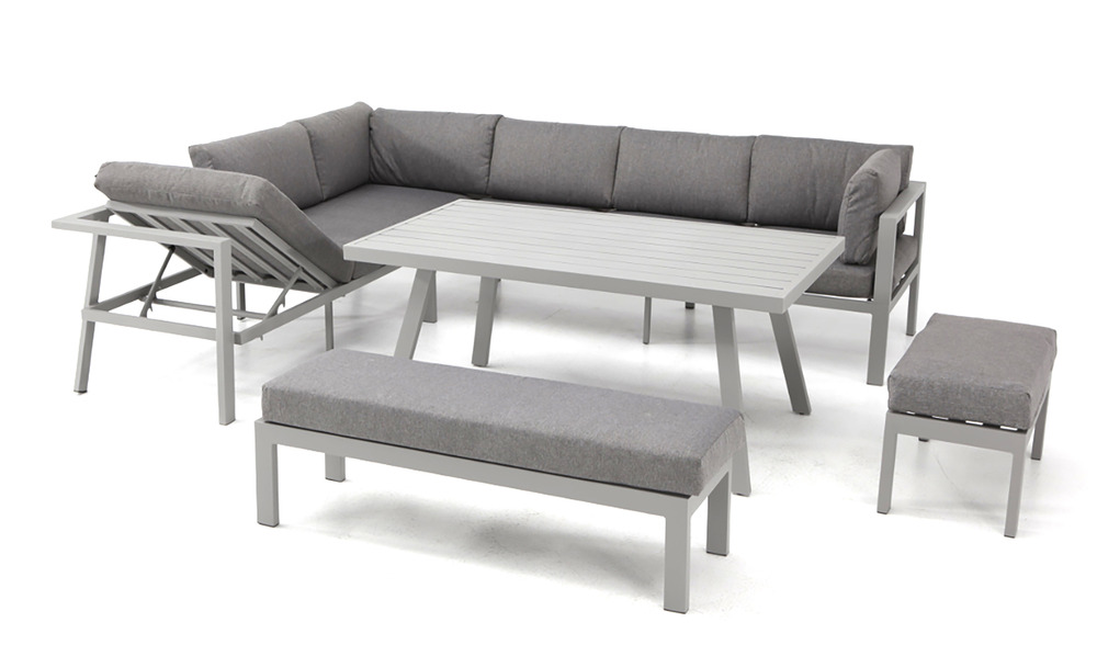 Ensemble repas de jardin ANTALYA alu - GRIS