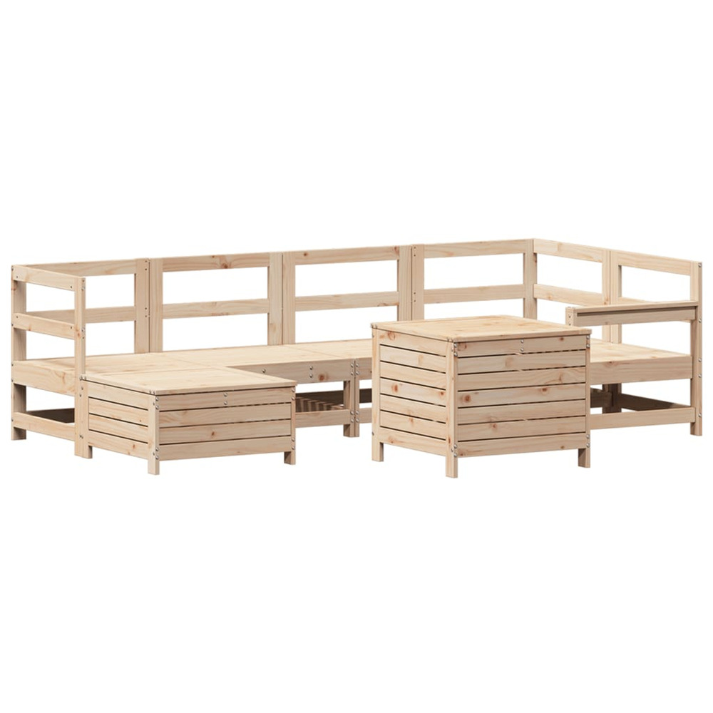 Salon de jardin 7 pcs bois de pin massif