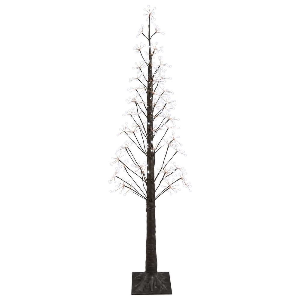 Sapin de noël lumineux marron 17 x 17 x 180 cm plastique