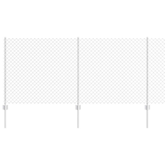 Clôture et poteau argent 1 x 10 m acier