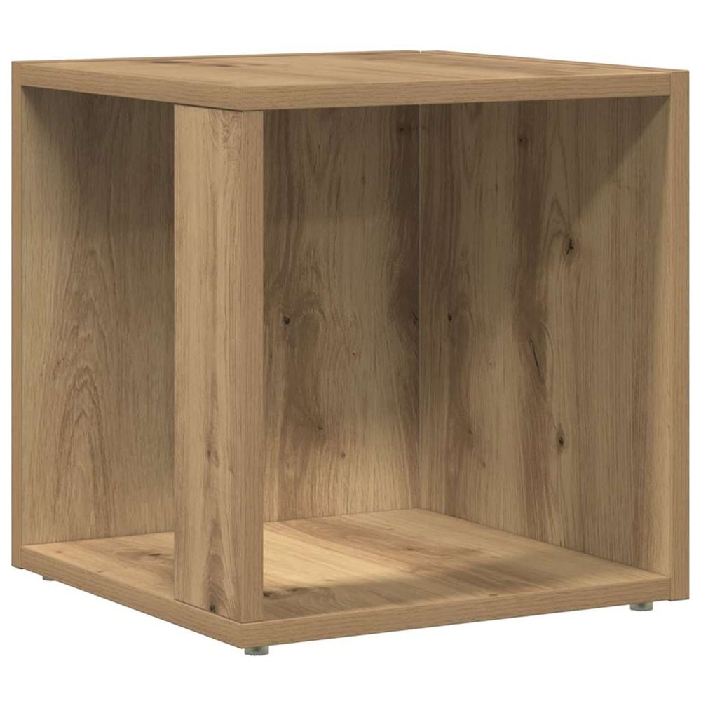 Table d'appoint chêne artisanal 33x33x34 cm bois d'ingénierie