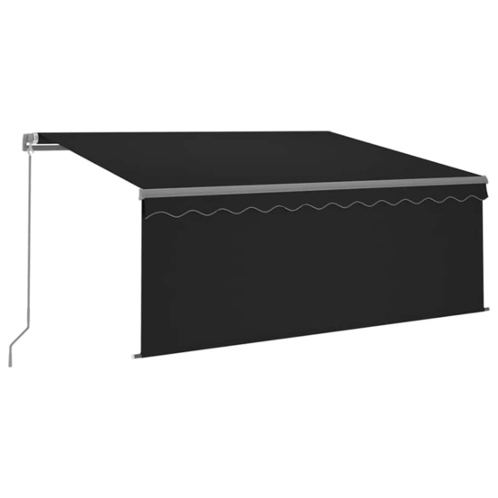 Auvent rétractable manuel avec store 3,5x2,5 m anthracite