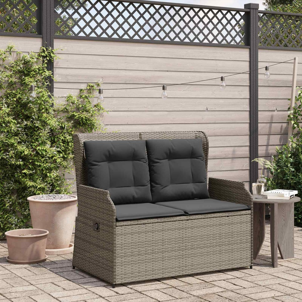 Banc de jardin gris polyrotin