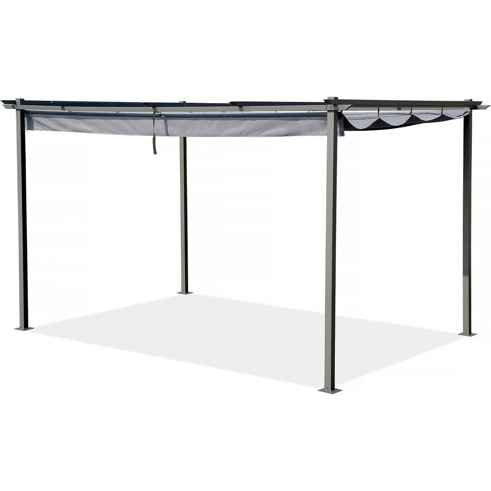 Pergola en métal avec toit rétractable - 3 x 4 m - gris anthracite