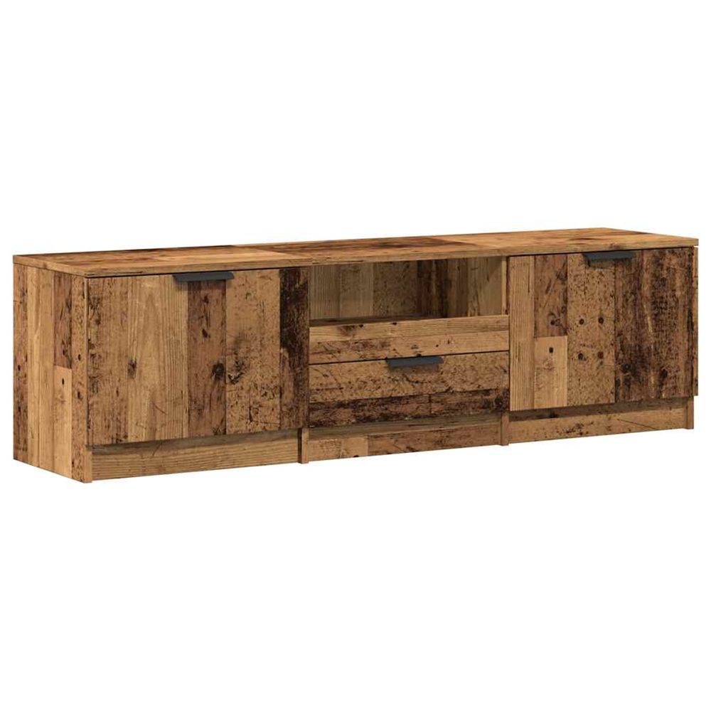 Meuble tv vieux bois 140x35x40 cm bois d'ingénierie