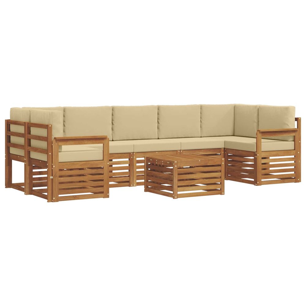 Ensemble de canapés d'extérieur 8 pc naturel et beige