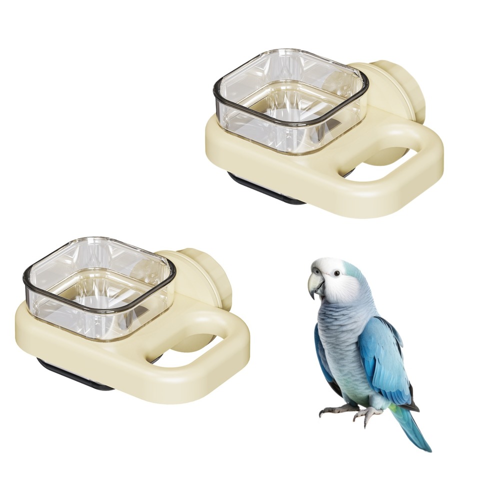 Lot de 2 mangeoires sûres pour perruches - eau et nourriture