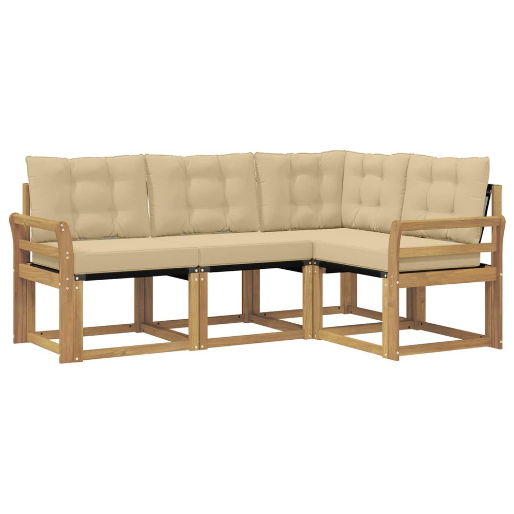 Ensemble de canapés d'extérieur 4 pc blanc et beige