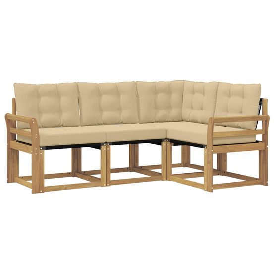 Ensemble de canapés d'extérieur 4 pc blanc et beige