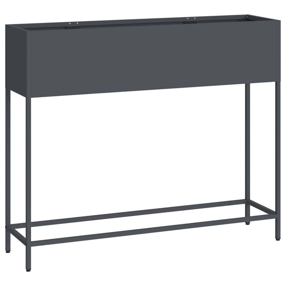 Bac de jardin surélevé anthracite 100 x 26 x 82 cm acier