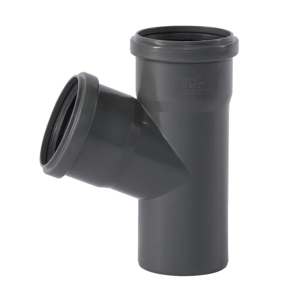 Tuyau ht 75, culotte de branchement 67°, tube pvc évacuation 75mm