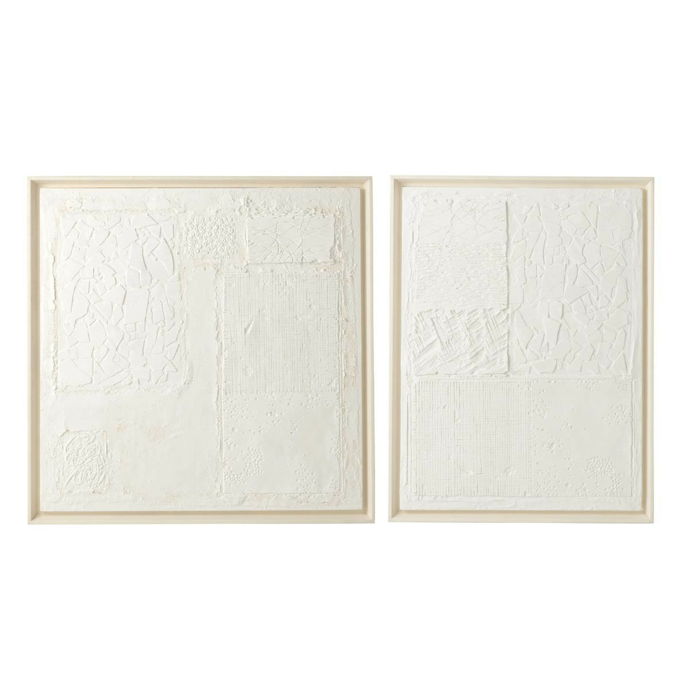 Lot de 2 tableaux effet plâtre 
