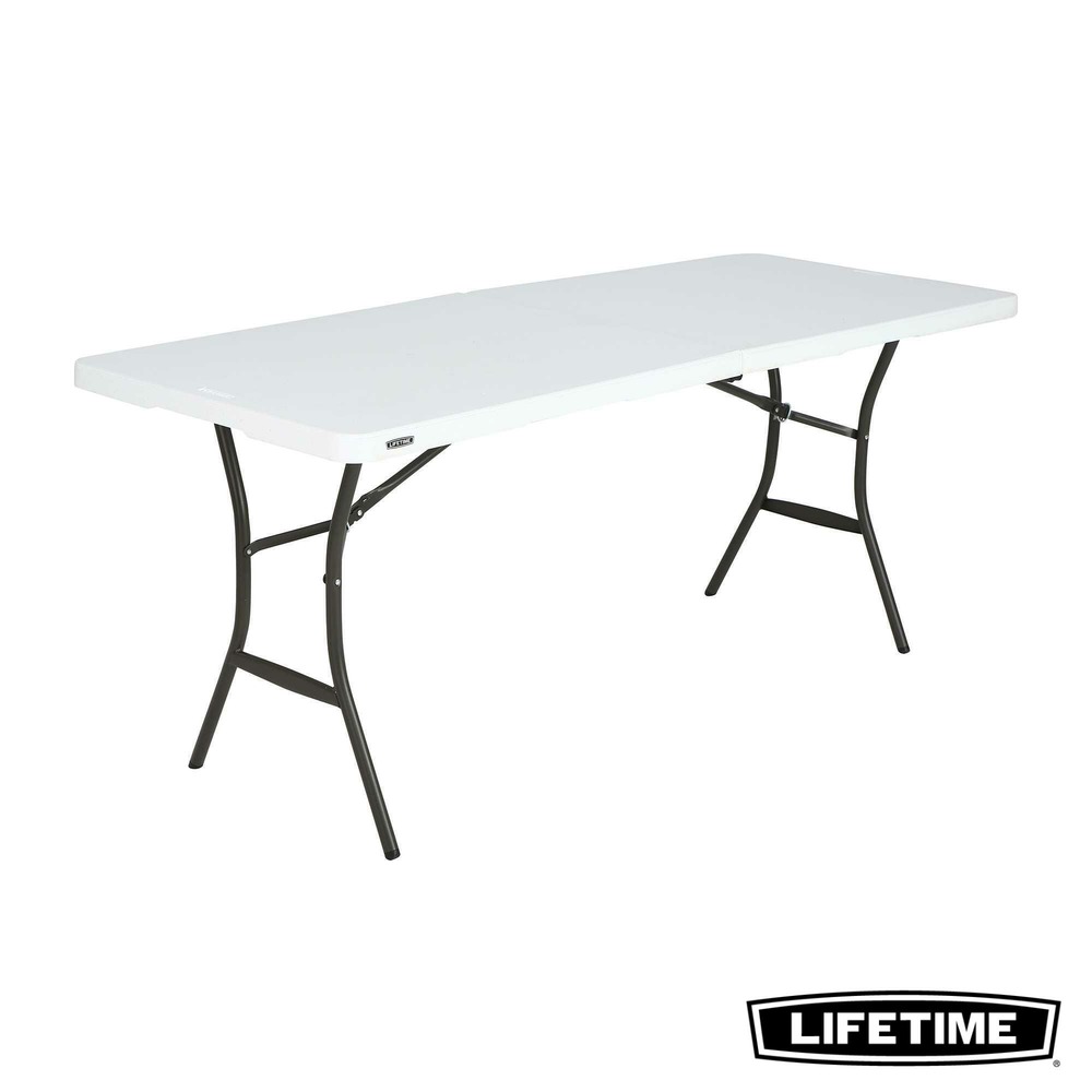 Table rectangulaire valise pliante en deux (183 x 70 cm) LIFETIME #80642