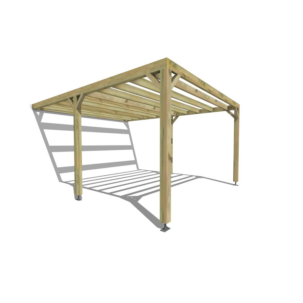 Pergola bois • 4m x 5m • adossée • sens largeur • livraison comprise