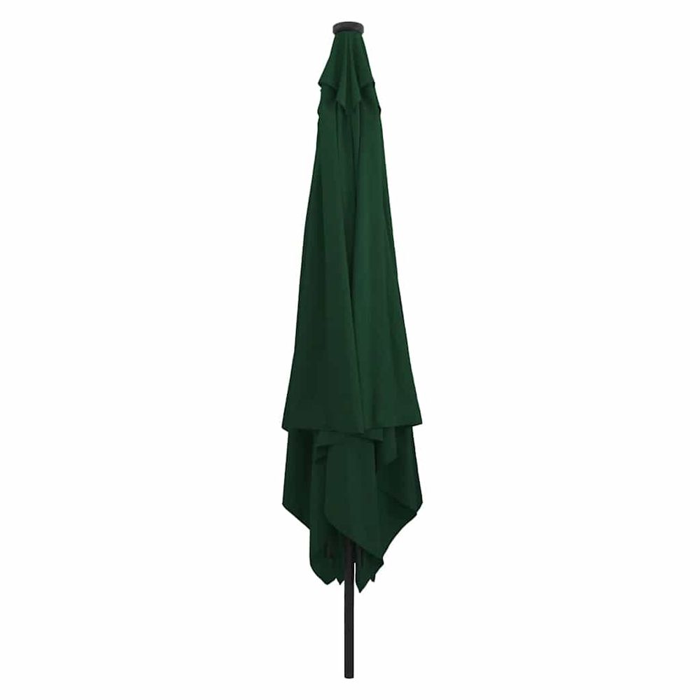 Parasol de jardin vert 295 x 295 x 245 cm polyester et acier