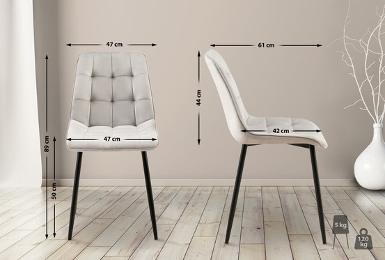 Chaise de salle à manger en velours gifford