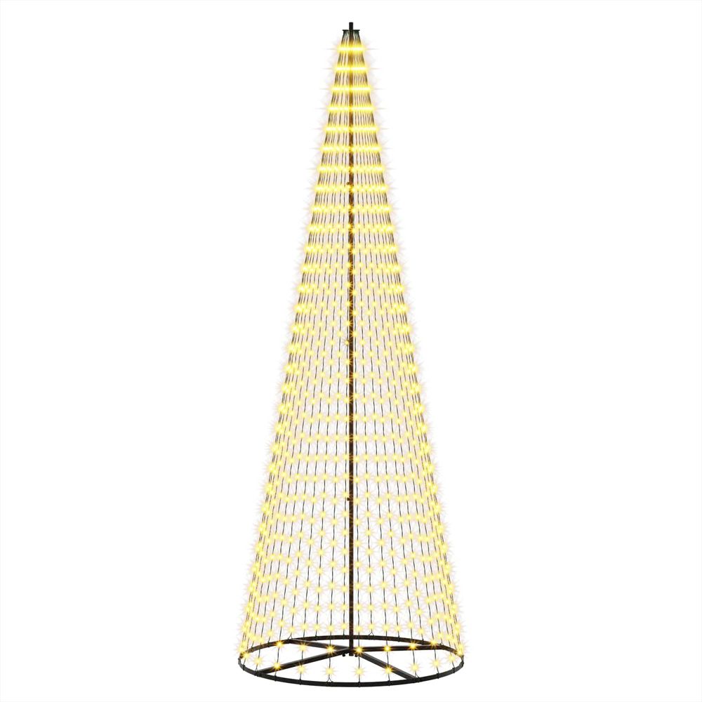 Arbre de noël led 285 cm 744 led blanc chaud fer noir