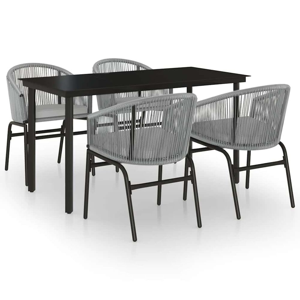 Ensemble à manger de jardin 5 pcs gris