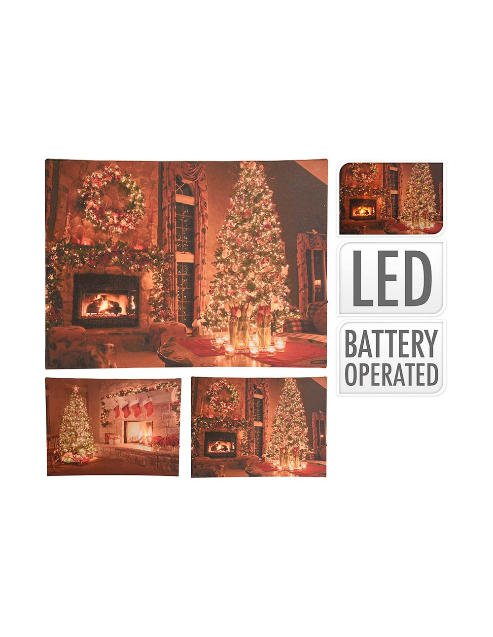 Cadre decoratif avec led 38x1,5x28cm, modele cheminee