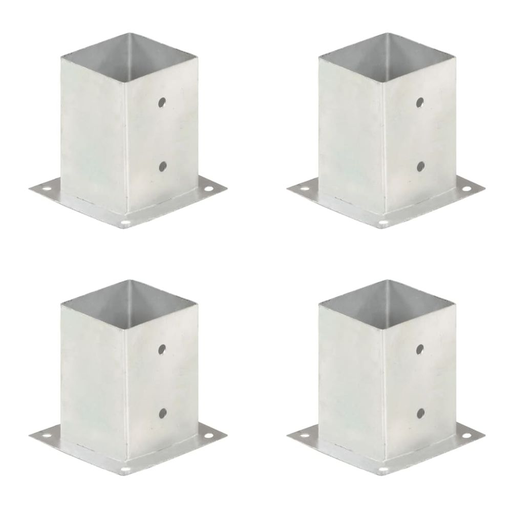 Ancres de poteau 4 pcs métal galvanisé 101 mm