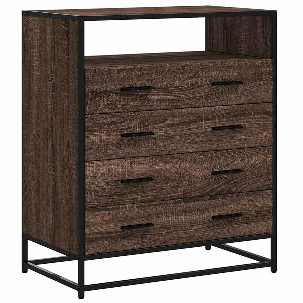Commode chêne marron 70x41x83,5 cm bois d'ingénierie