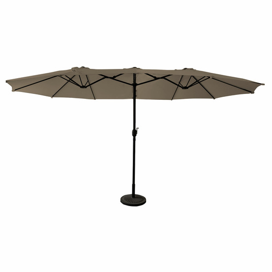Parasol double 2,7x4,6m linai taupe