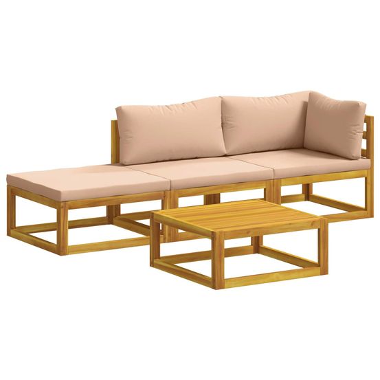Ensemble de canapés 4 pc naturel bois d'acacia massif