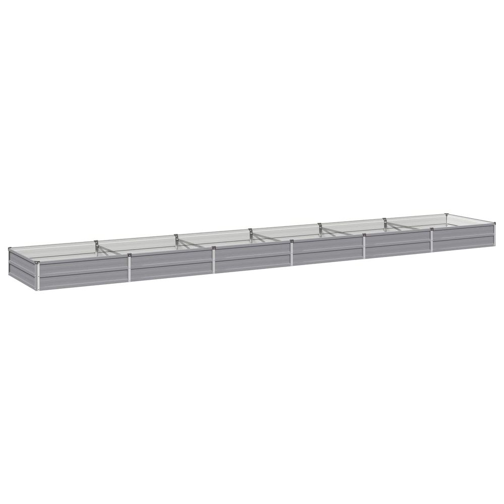 Jardin surélevé gris 480 x 80 x 24 cm acier laminé à froid
