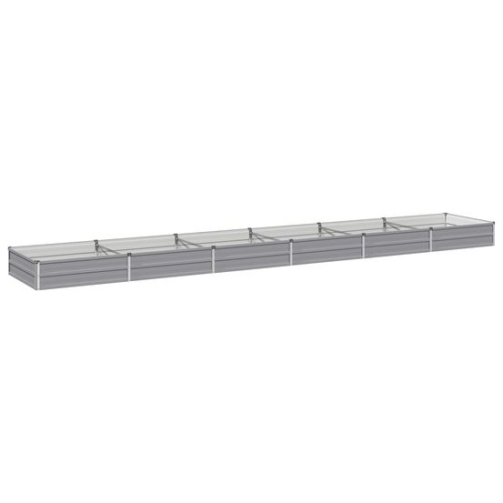 Jardin surélevé gris 480 x 80 x 24 cm acier laminé à froid