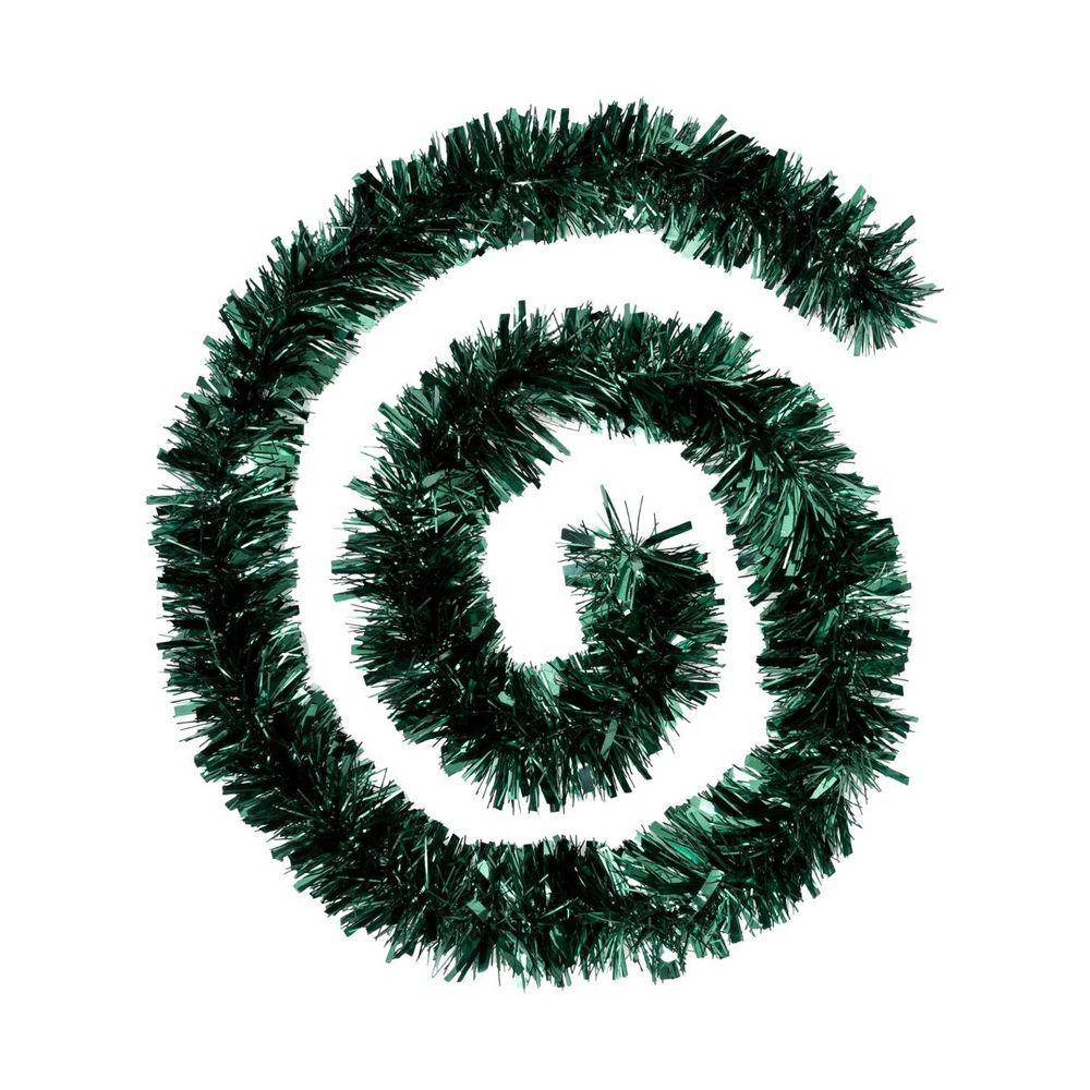 Guirlande de noël large 10 cm vert mixte brillant et mat longueur 2 mètres