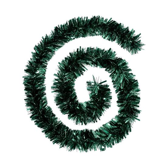 Guirlande de noël large 10 cm vert mixte brillant et mat longueur 2 mètres