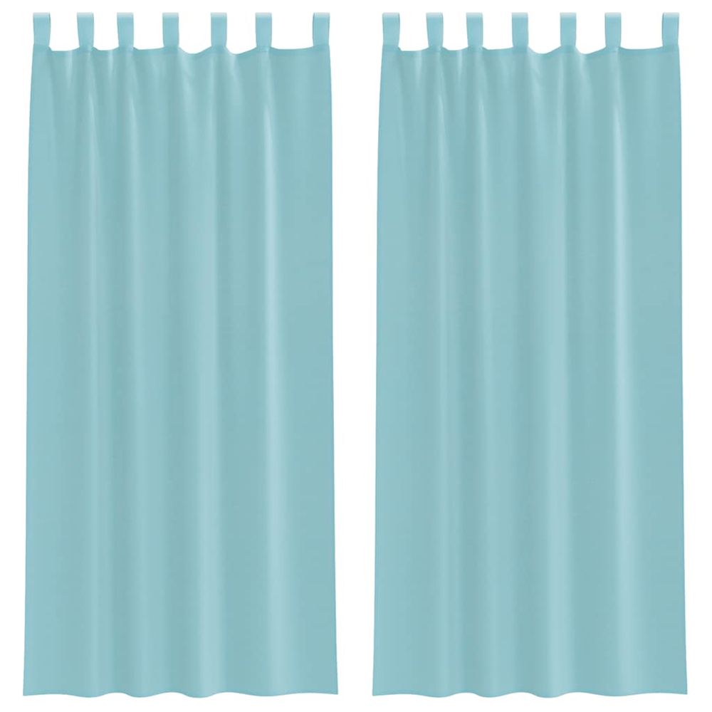 Rideaux en voile avec boucles 2 pcs turquoise 140x245 cm