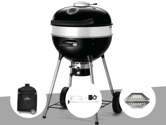 Barbecue à charbon charcoal kettle pro 57 cm + housse de protection + rôtissoire
