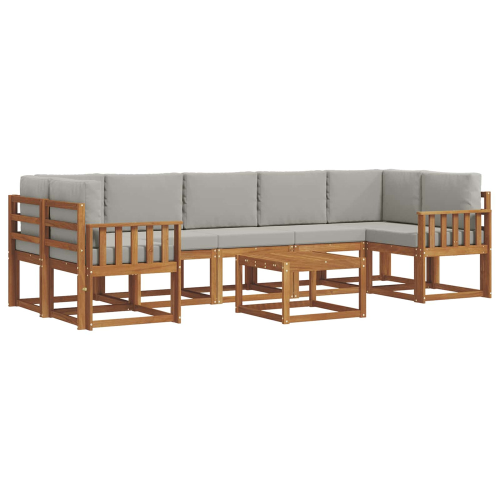 Ensemble de canapés d'extérieur 8 pcs gris naturel et clair