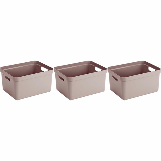 Boite de rangement sigma home box 32 l (lot de 3) rose