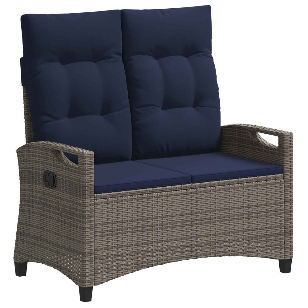 Banc de jardin avec oreiller 105 x 60 x 112 cm acier
