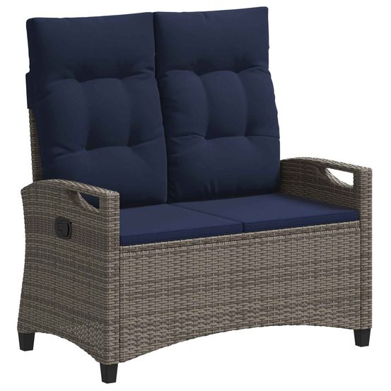 Banc de jardin avec oreiller 105 x 60 x 112 cm acier
