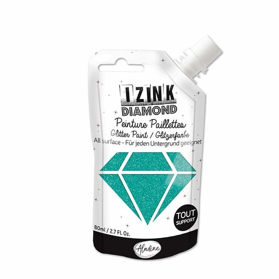 Peinture à paillettes - turquoise - 80 ml