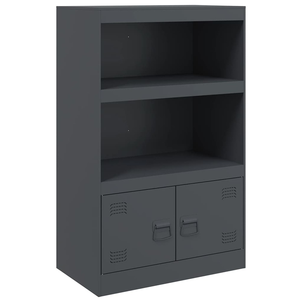 Buffet bahut commode armoire meuble de rangement organisateur cuisine salle de séjour salon 67 x 39 x 107 cm acier anthracite