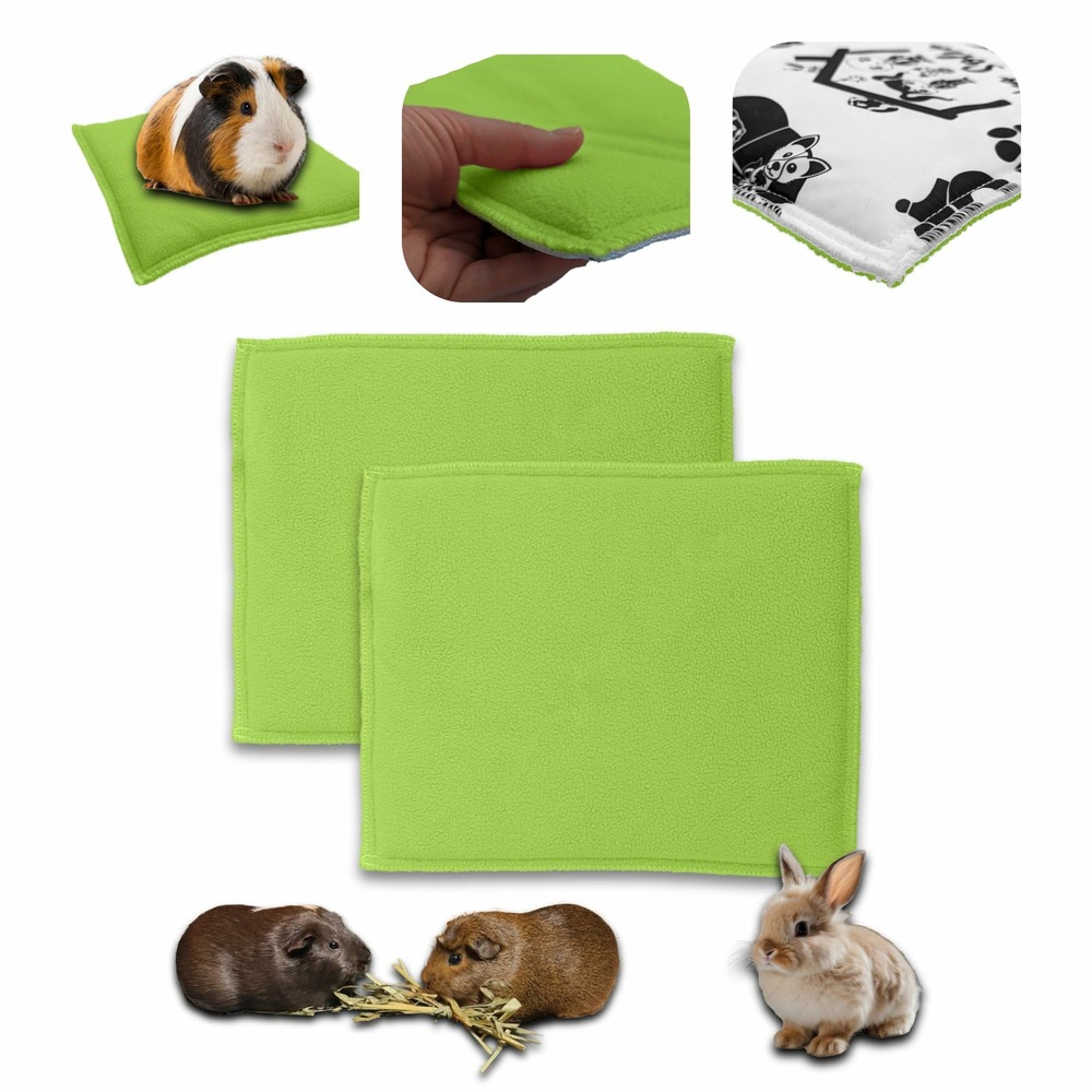 Lot de 2 coussin polaire pour cochon d'inde et lapin epais 30 x 26 cm - absorbant et confortable