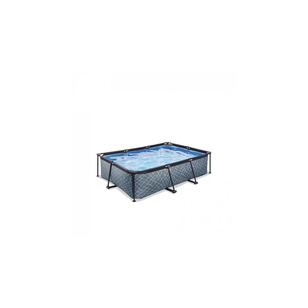 Piscine stone 220x150x65cm avec pompe filtrante - grise