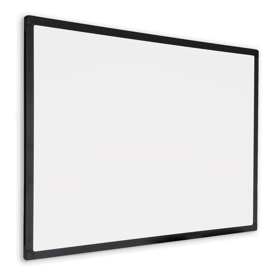 Tableau blanc à cadre noir - émail - magnétique - 100 x 200 cm
