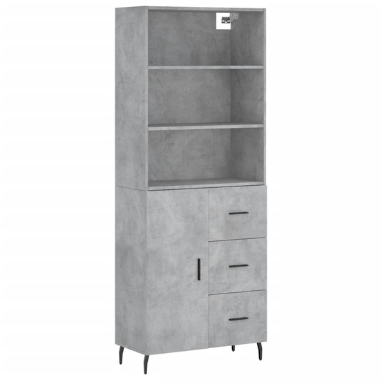 Buffet bahut commode armoire meuble de rangement organisateur cuisine salle de séjour salon haut 69,5 x 34 x 180 cm bois d'in