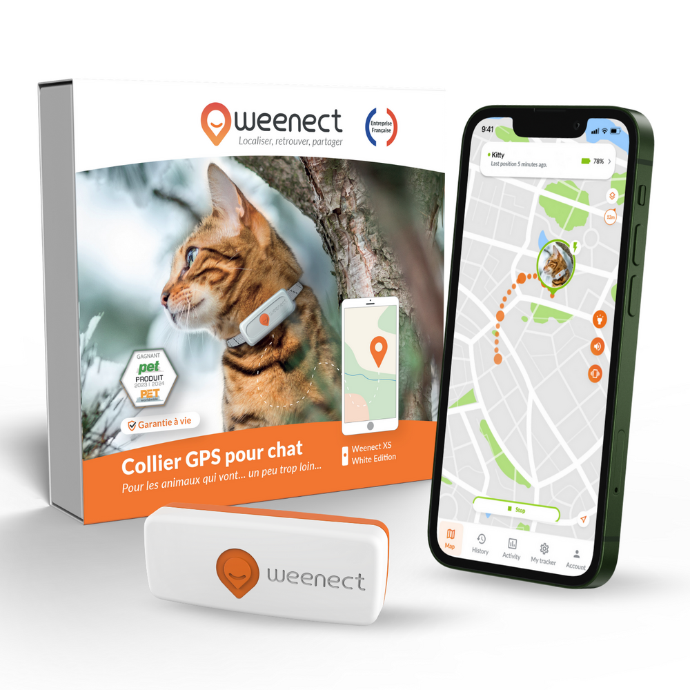 Weenect XS - collier gps pour chat ( white edition )