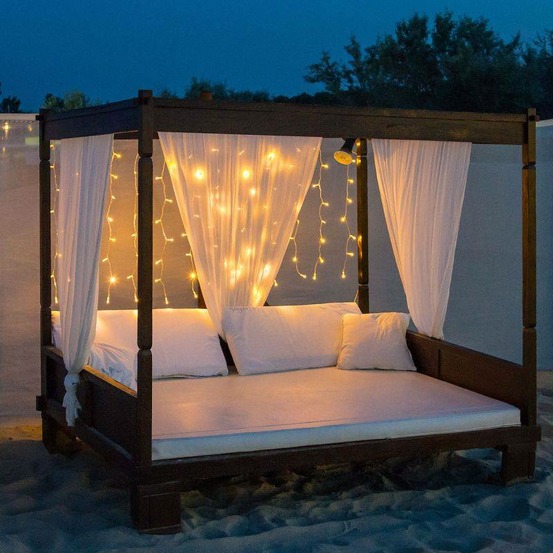 Rideau lumineux h1m x l2m 96 maxiled blanc chaud prolongeable 24v professionnel extérieur lotti