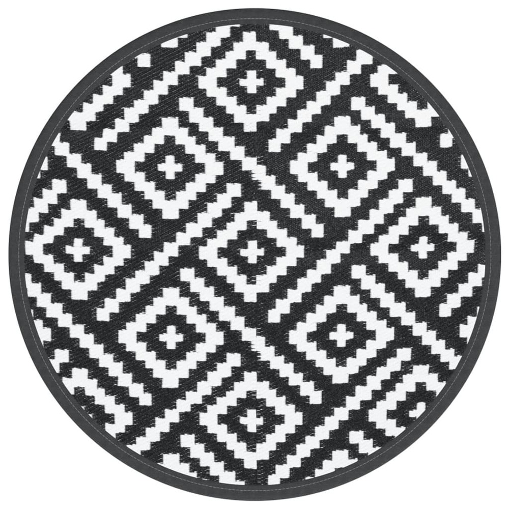 Tapis d'extérieur arakil blanc et noir ø160 cm pp